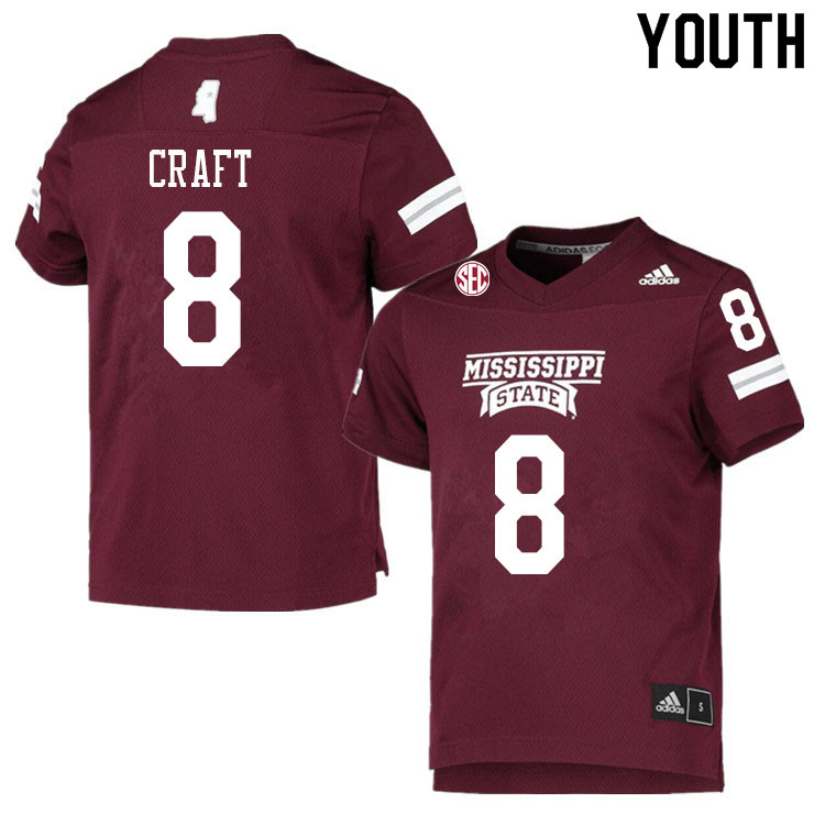 Youth #8 Londyn Craft Mississippi State Bulldogs College Football Jerseys Sale-Maroon